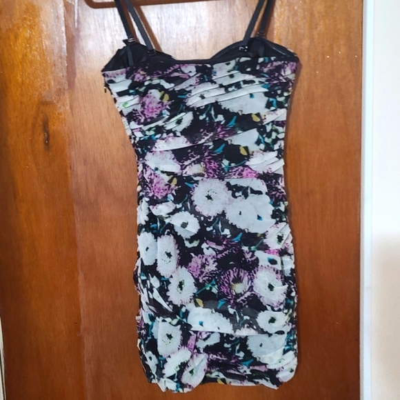 BCBGMAXAZRIA STRAPLESS ROUCHED MINI DRESS - Picture 2 of 4